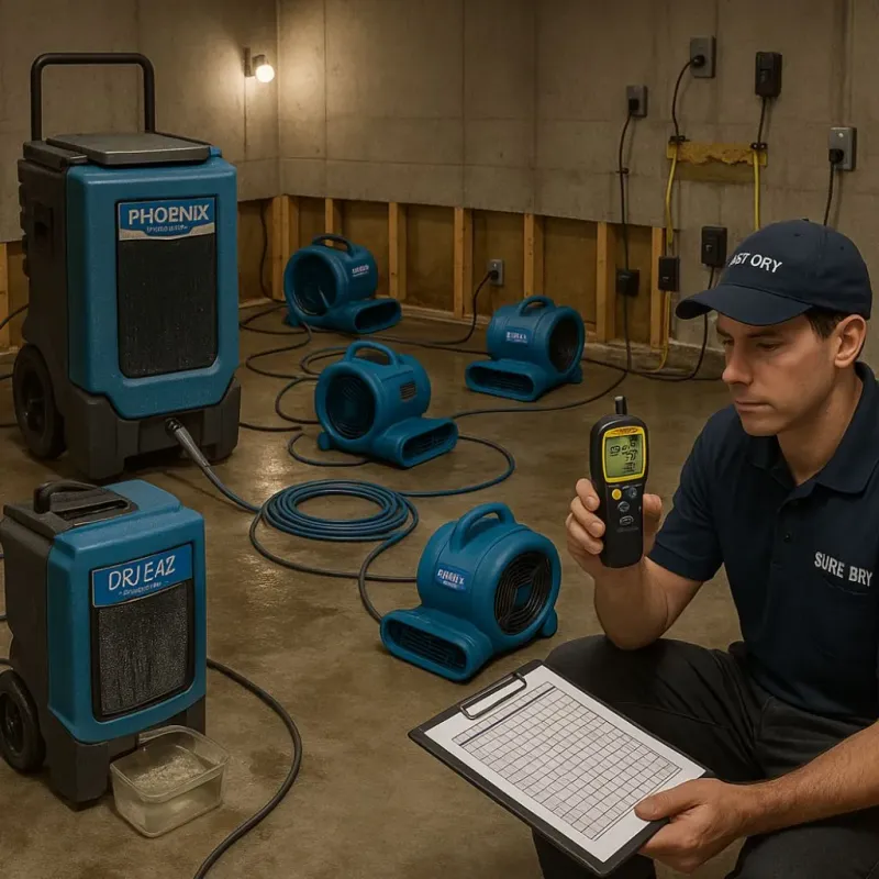Structural Drying and Dehumidification process in Marshall, VA